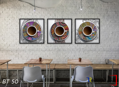 Bộ 3 tranh cafe nghệ thuật