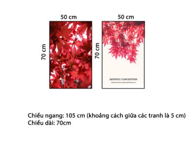 Bộ 2 Tranh Red Maple Leaves