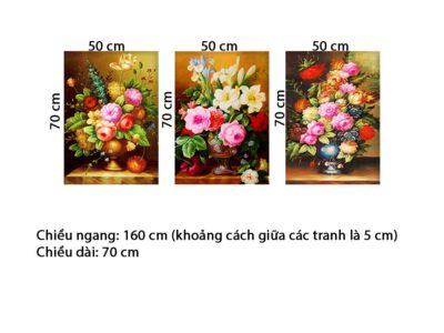 Bộ 3 Tranh Lovely Flowers Vase