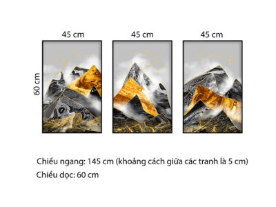 Bộ 3 Tranh Mountain In Gold