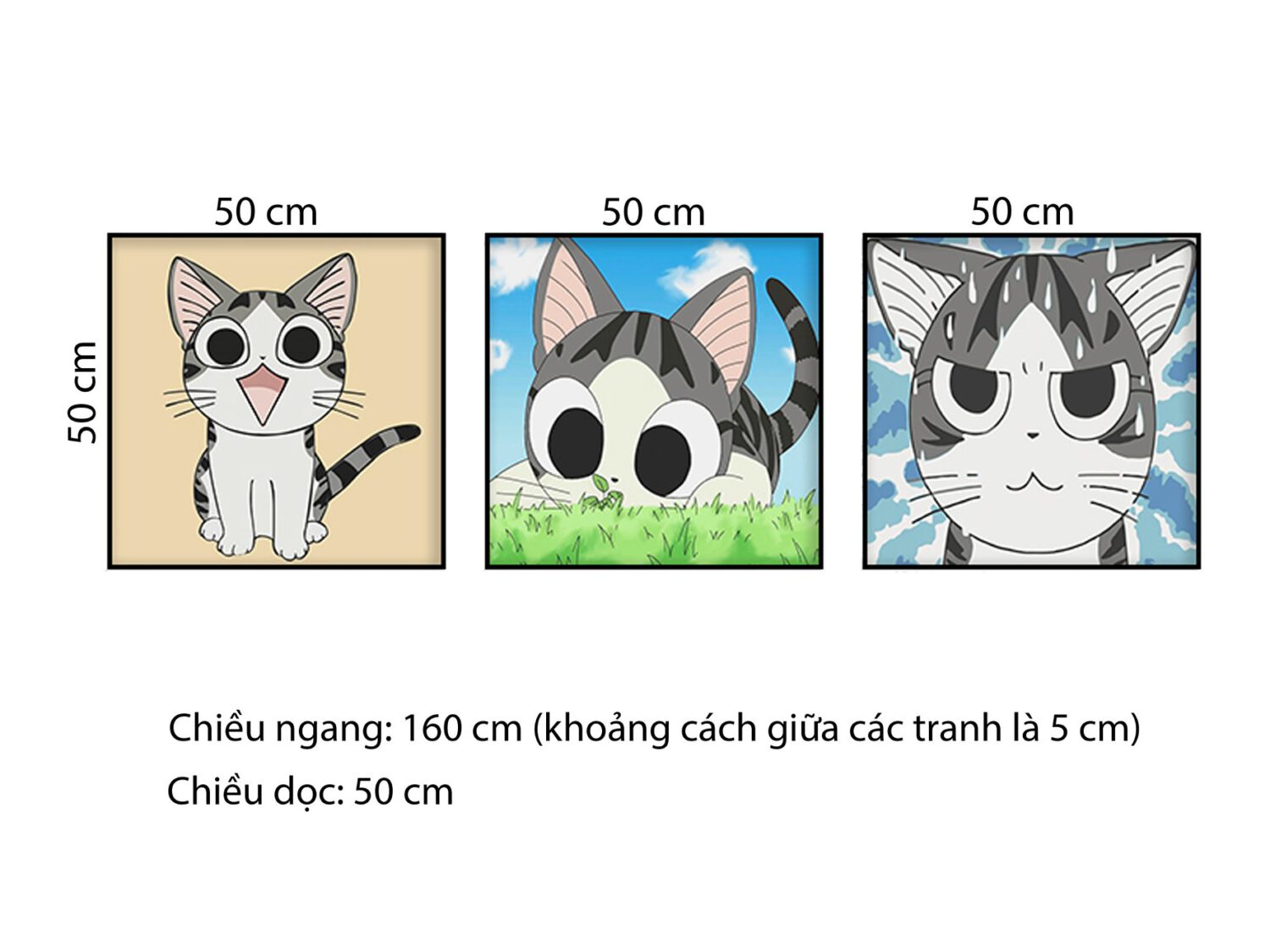 Bộ 3 Tranh Chú Mèo Chichi