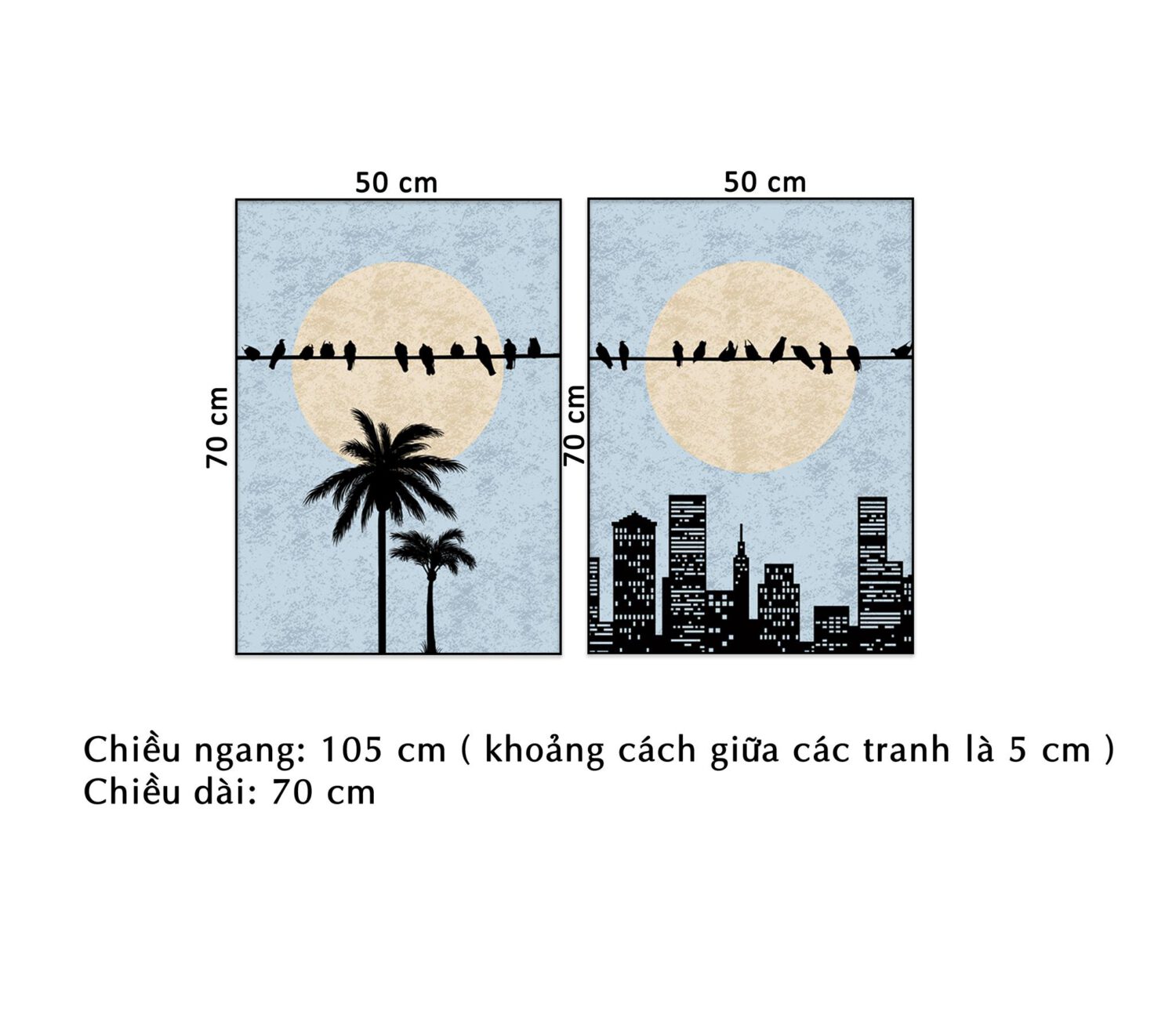 Bộ 2 Tranh Thành Phố Tĩnh Lặng